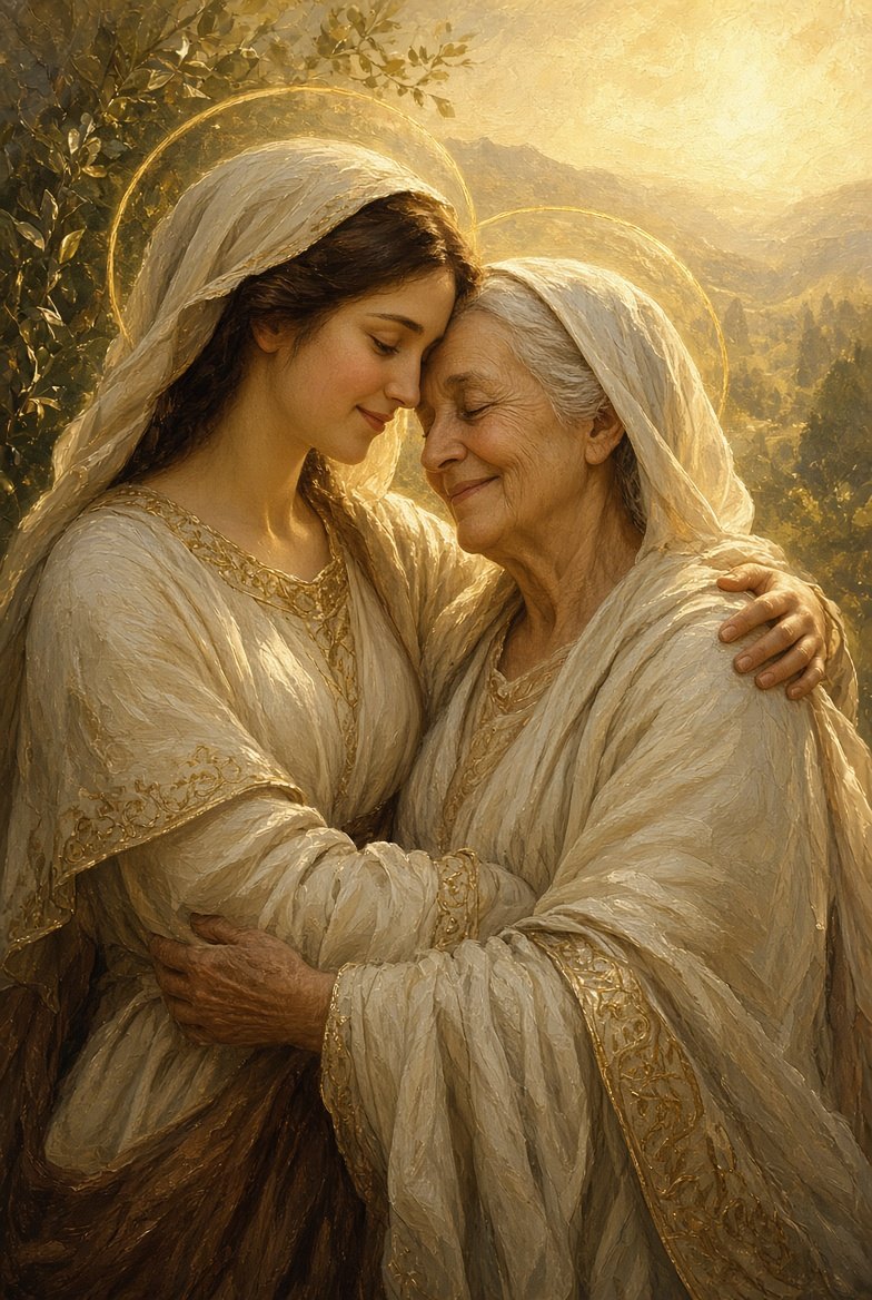 The Visitation — Mary and her cousin Elizabeth embrace